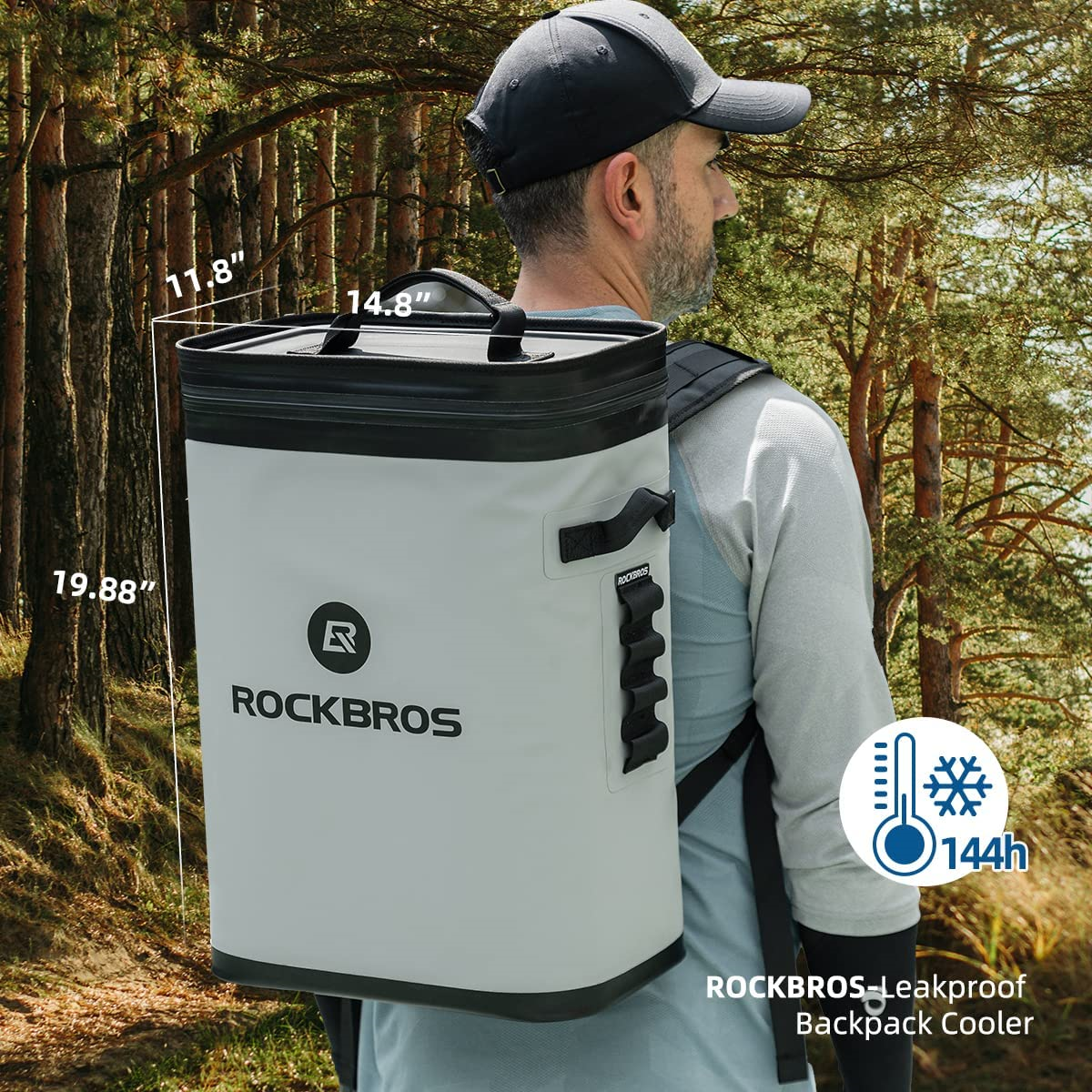 ROCKBROS Backpack Cooler Leak-Proof Soft Sided Cooler Waterproof