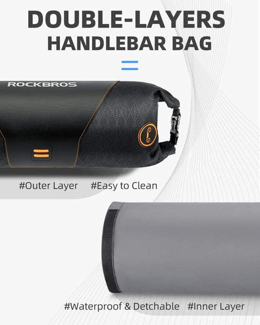 ROCKBROS Bike Handlebar Bag Waterproof for Commuting Bikepacking