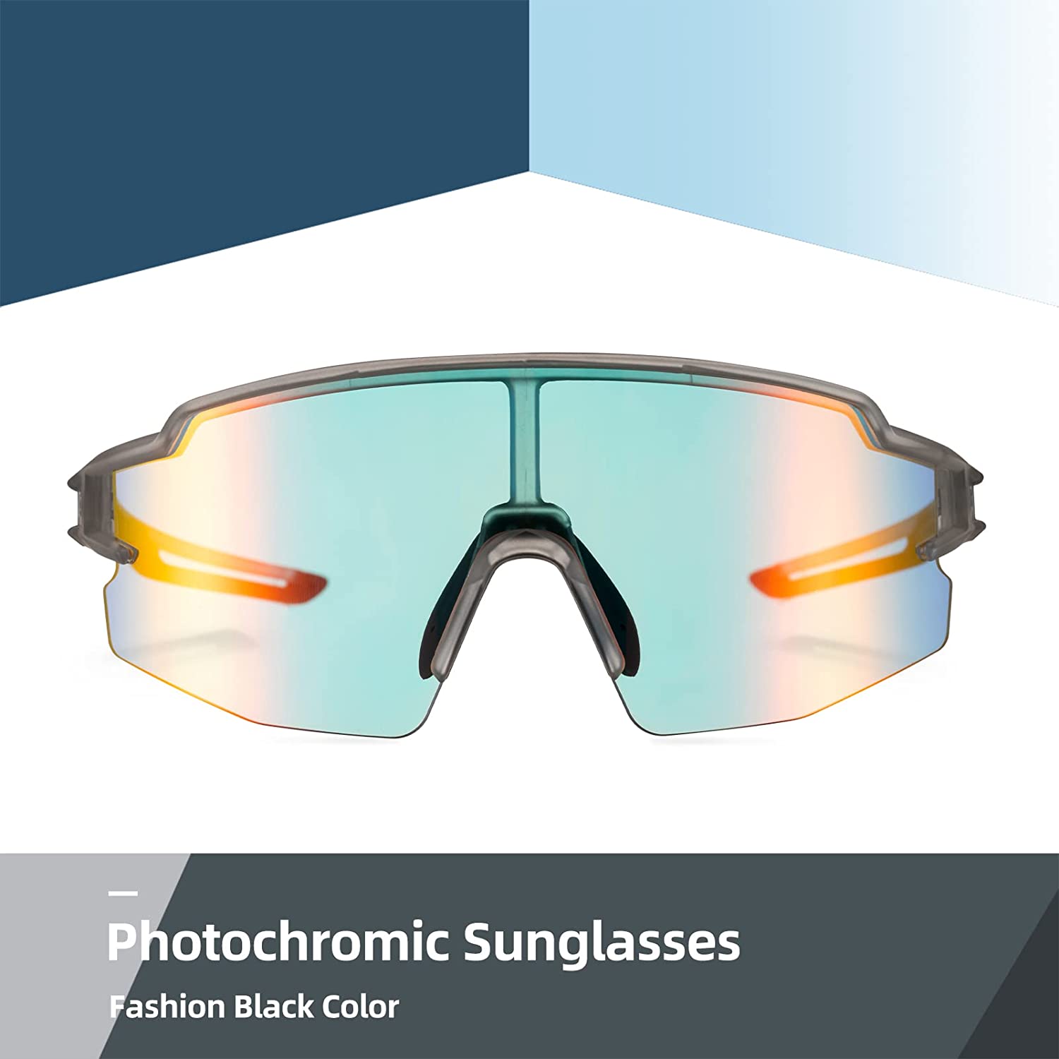ROCKBROS Photochromic Sunglasses Stylish & Durable & Multi-Purpose, Transparent