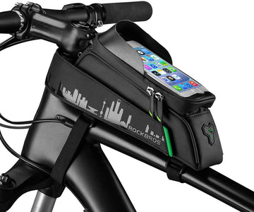 ROCKBROS Bike Phone Mount Bag Waterproof  Front Frame Bag under 6.5"