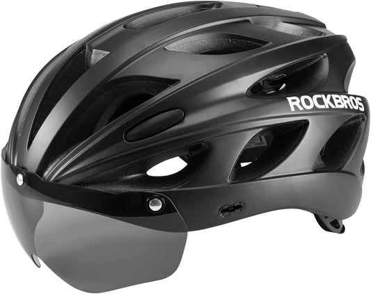 ROCKBROS Adult Cycling Helmets with Removable Goggles & Sun Visor Mountain &  Adjustable Size