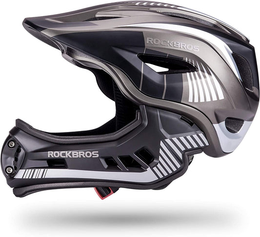 ROCKBROS Kids Full Face Helmet Lightweight Detachable Safe for Ages 3-16