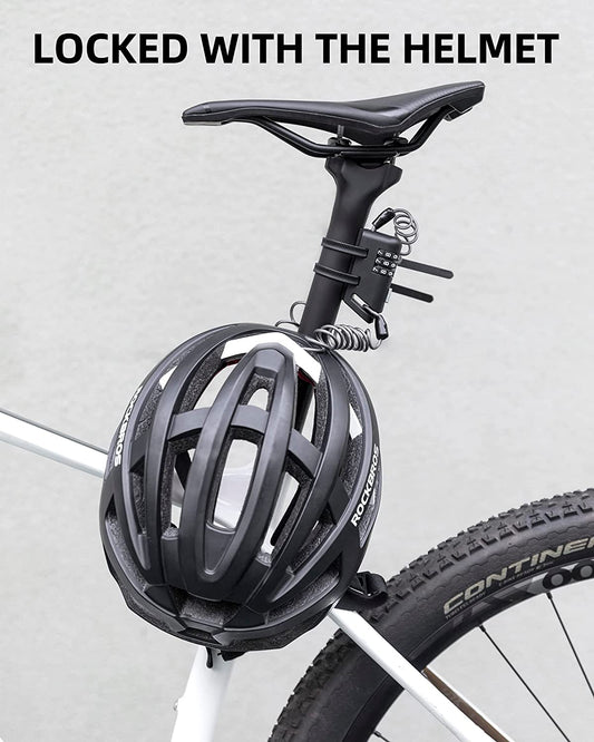 ROCKBROS Bike Helmet Lock Lightweight Cable Lock with Combination