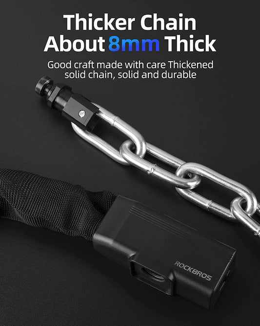 ROCKBROS Bike Chain Lock 3.18ft with 2 Keys