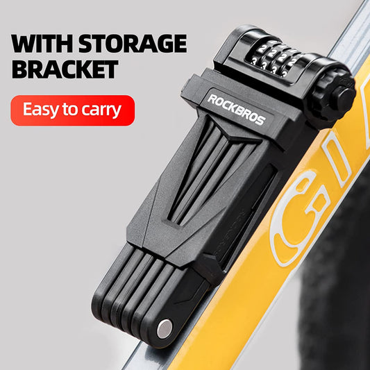 ROCKBROS Folding Bike Lock with Mounting Bracket 4-Digit Foldable
