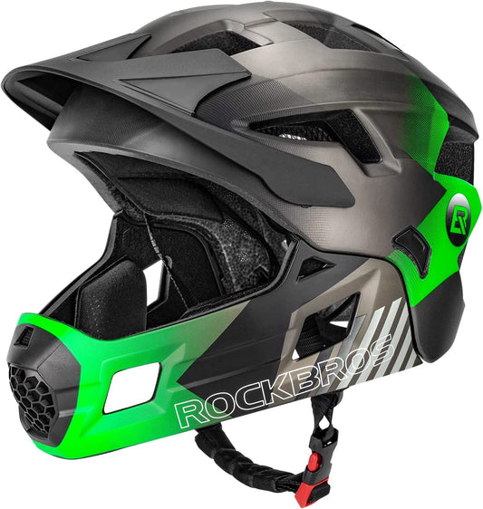 ROCKBROS Kids Bike Helmet Adjustable Detachable Full Face