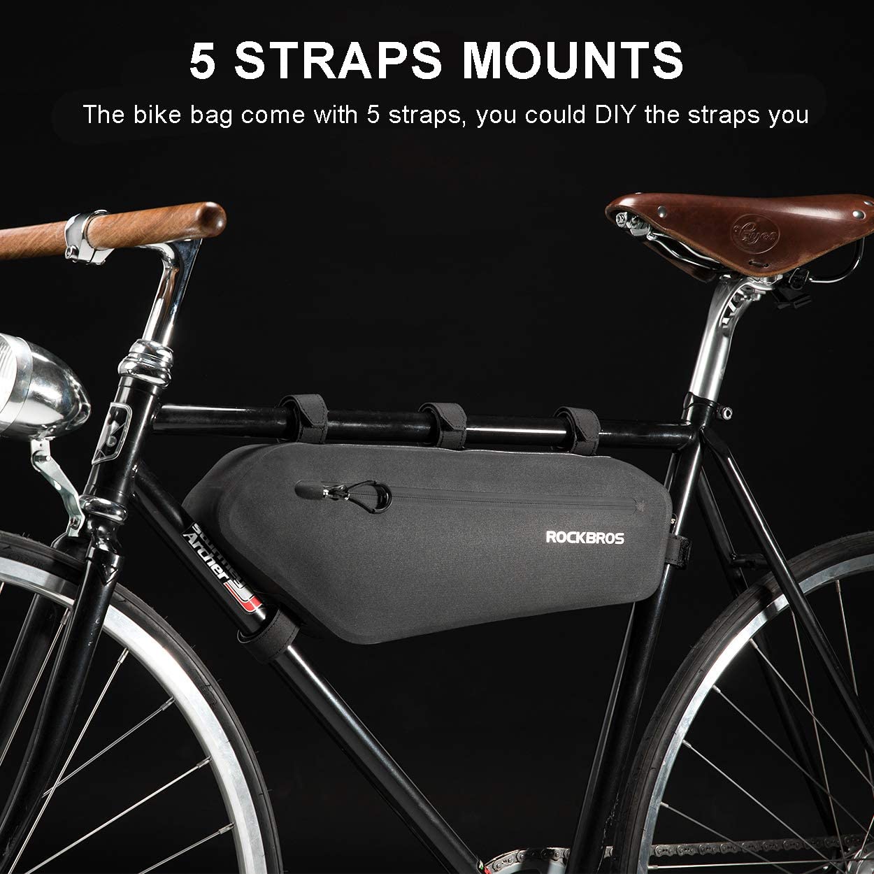 ROCKBROS Bike Frame Bag Waterproof Triangle Bag Bicycle Under Tube Bag