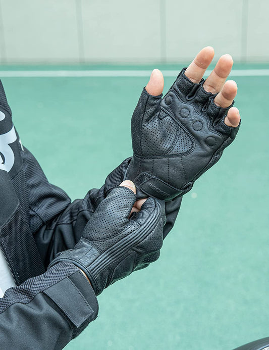 ROCKBROS MT002 Leather Motorcycle Gloves Summer Breathable Hard Knuckle