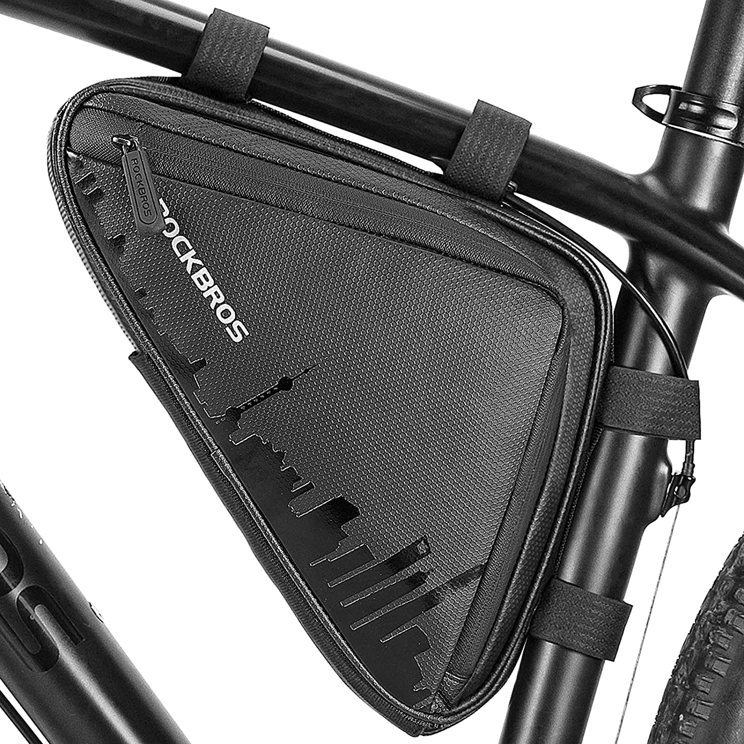 ROCKBROS Bike Triangle Frame Bag, with Two Side Pockets, 1.5L