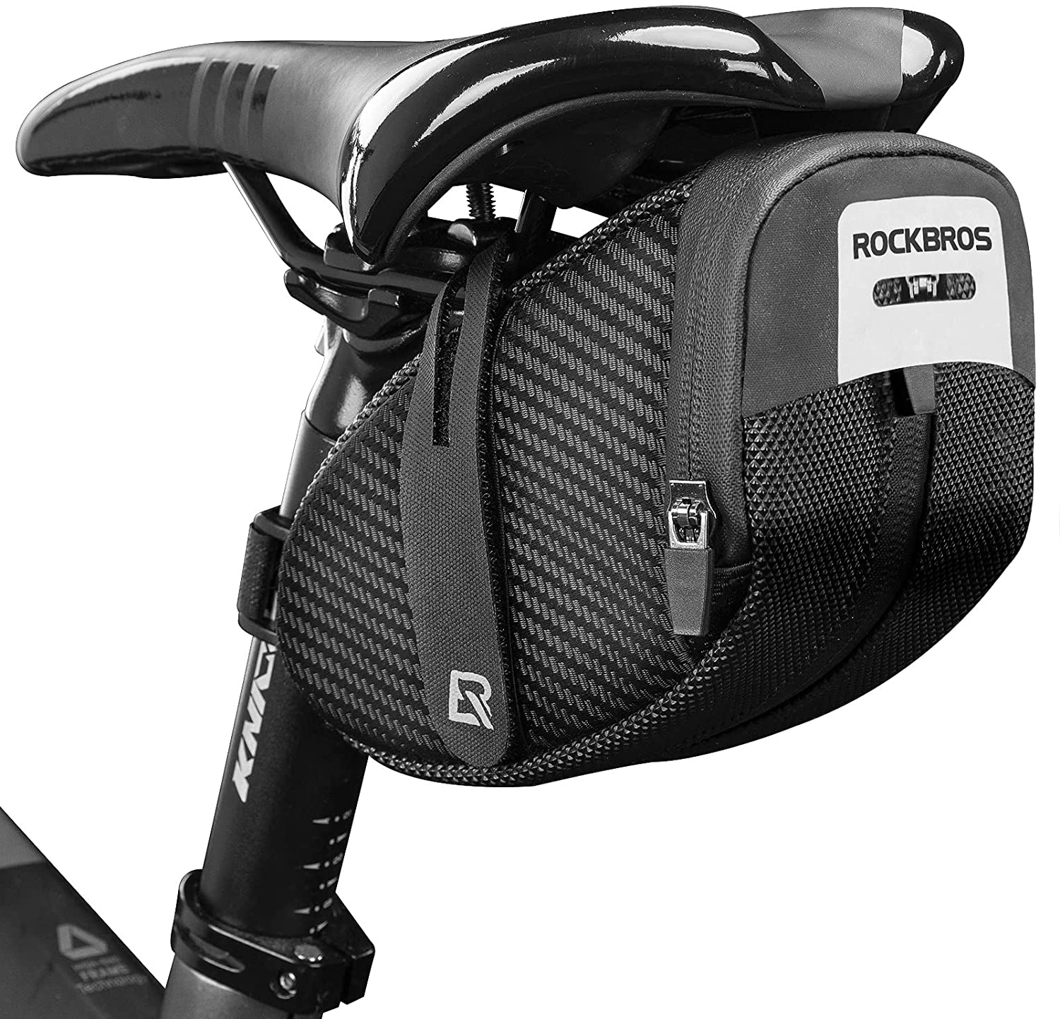 ROCKBROS Bike Saddle Bag Bike Bag Under Seat, Strap-on Cycling Wedge Pack 0.75L