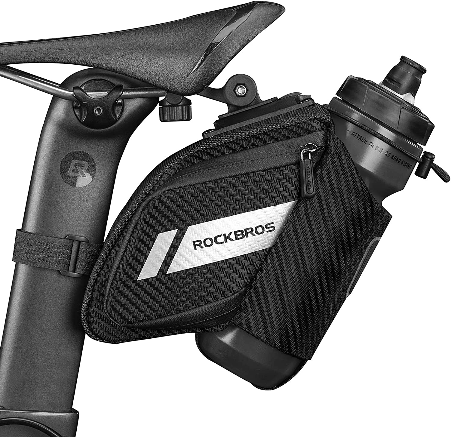 ROCKBROS Bike Saddle Bag with Water Bottle Holder Bicycle Bag