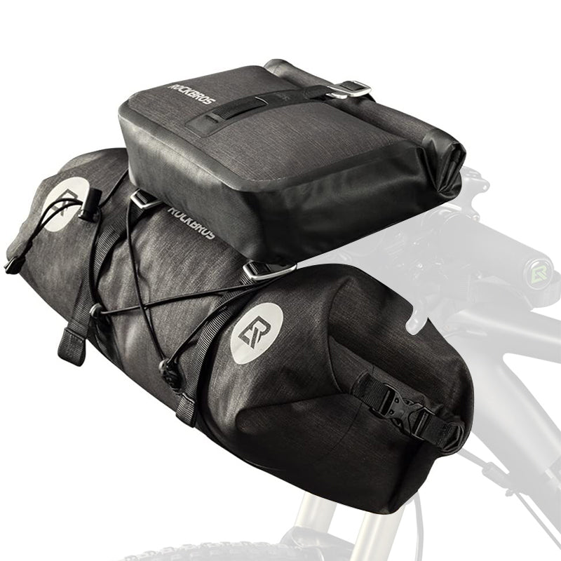 ROCKBROS Waterproof Handlebar Bags 12L-20L Front 2 Dry Packs